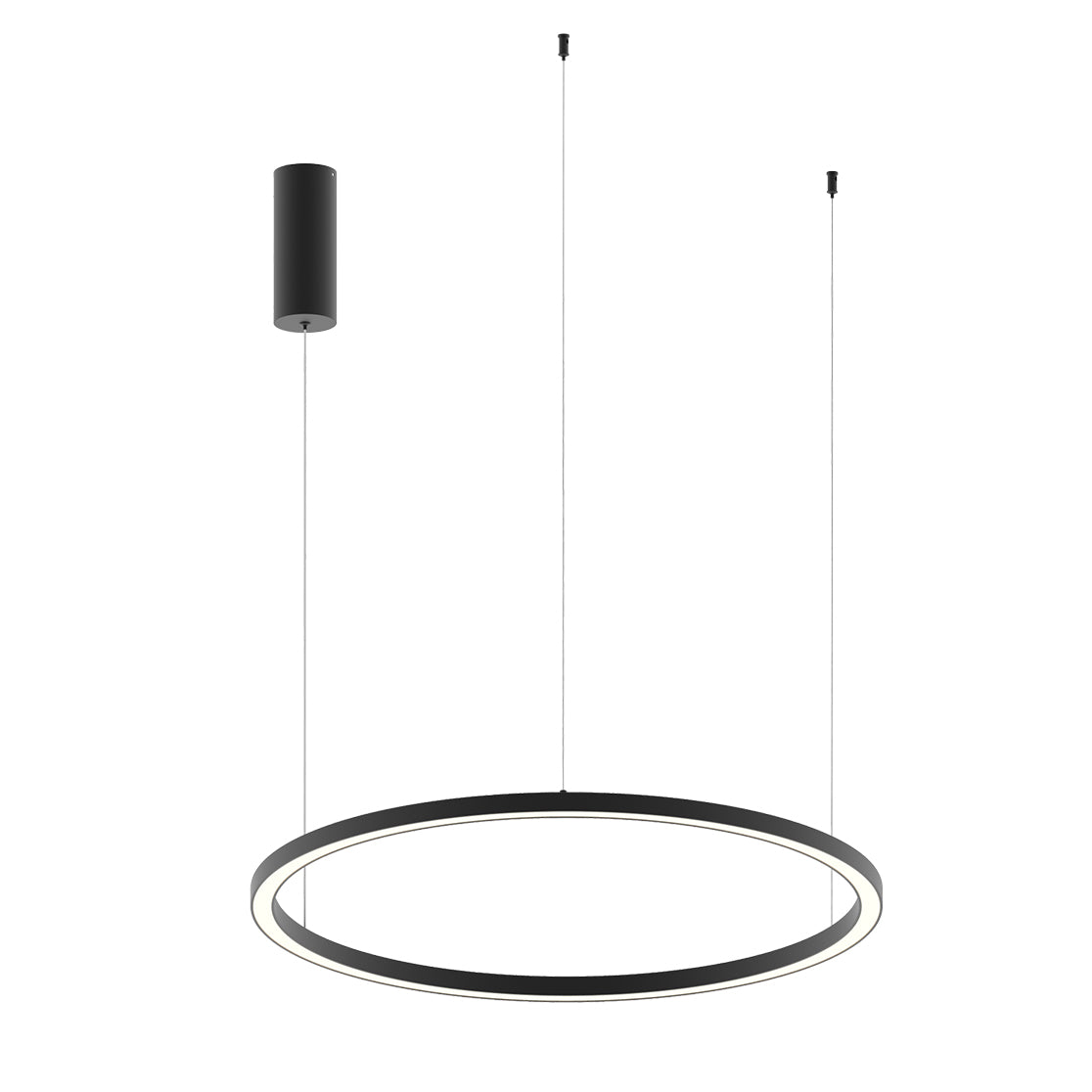 Sospensione in alluminio bianco-nero-oro con diffusore in acrilico cavi in acciaio LED CCT 30W HOOP-S60 Sospensione in alluminio bianco-nero-oro con diffusore in acrilico cavi in acciaio LED CCT 30W HOOP-S60
